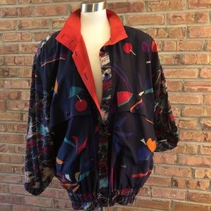 Rare 1988 Escada 100% silk bomber-style jacket